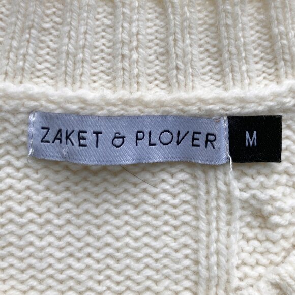 Zaket & Plover Wool Blend Cable Trim Sweater - Picture 8 of 11